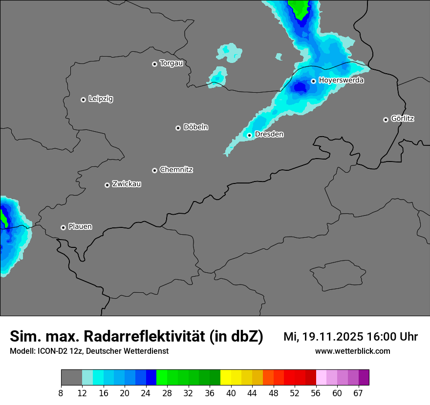 Modellkarten Simuliertes Radarbild