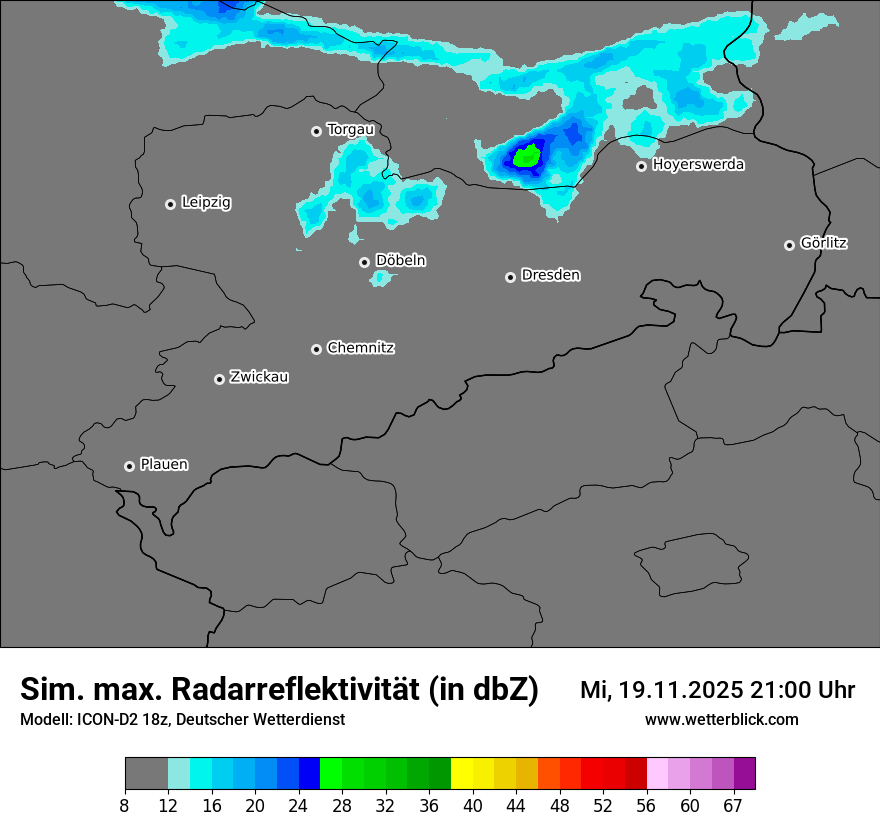 Modellkarten Simuliertes Radarbild