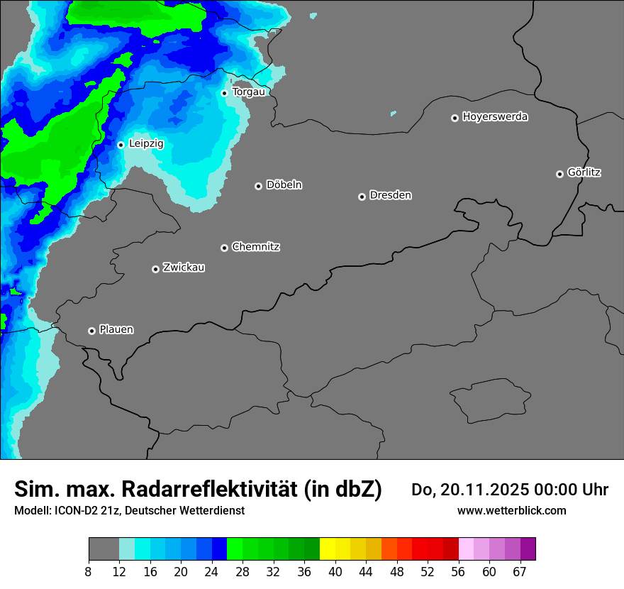 Modellkarten Simuliertes Radarbild