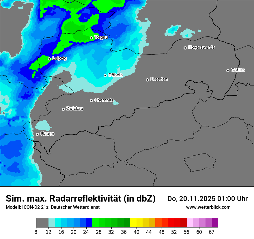 Modellkarten Simuliertes Radarbild