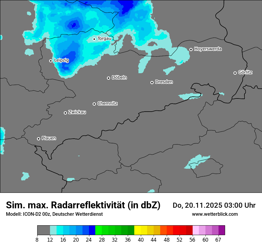 Modellkarten Simuliertes Radarbild