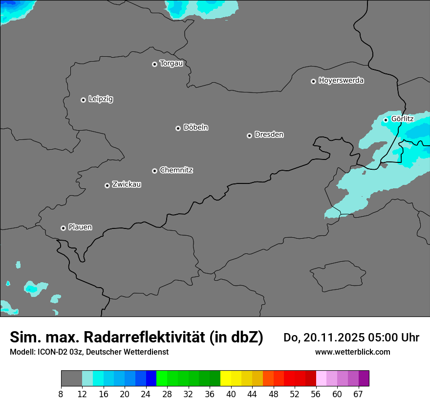Modellkarten Simuliertes Radarbild