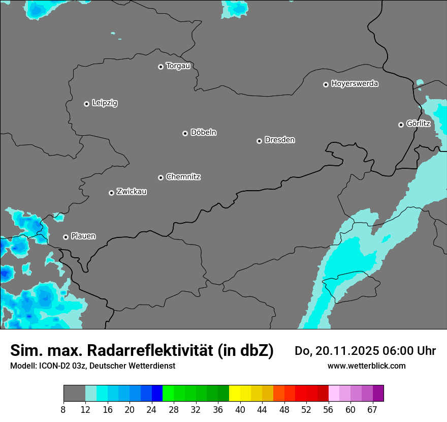 Modellkarten Simuliertes Radarbild