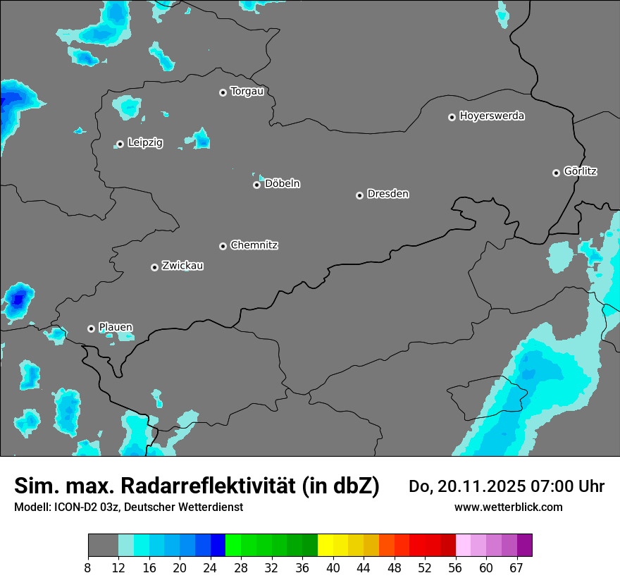 Modellkarten Simuliertes Radarbild