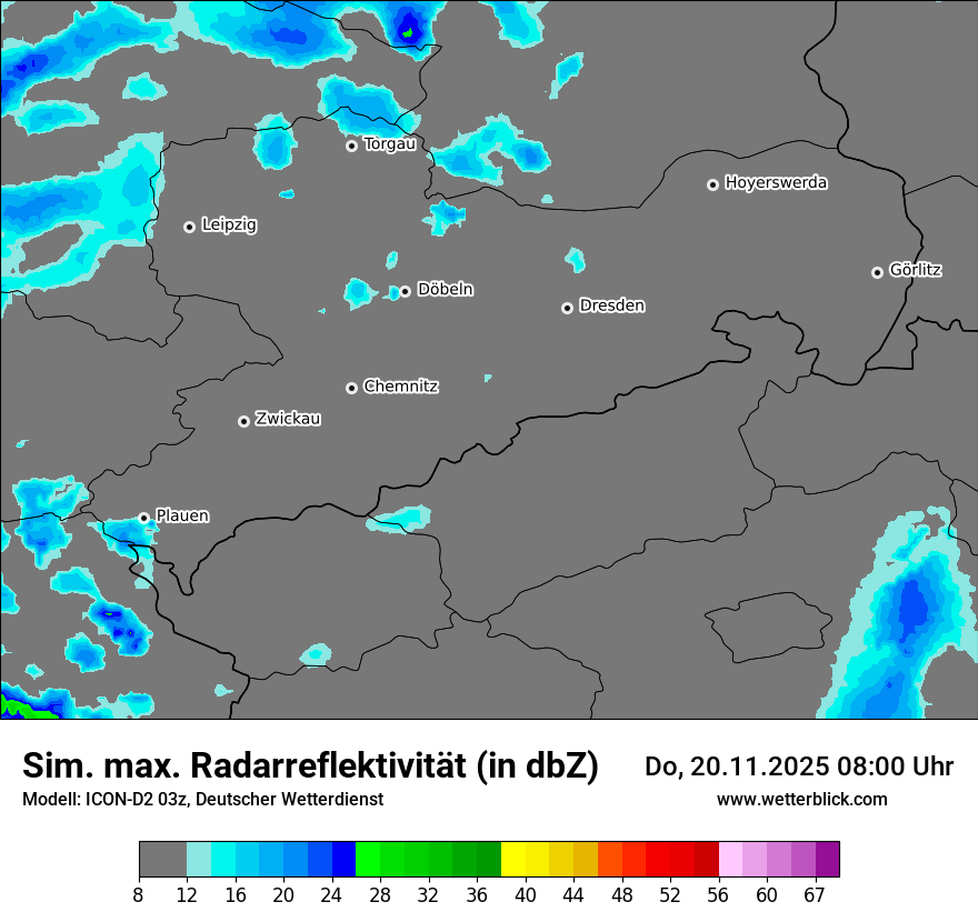Modellkarten Simuliertes Radarbild