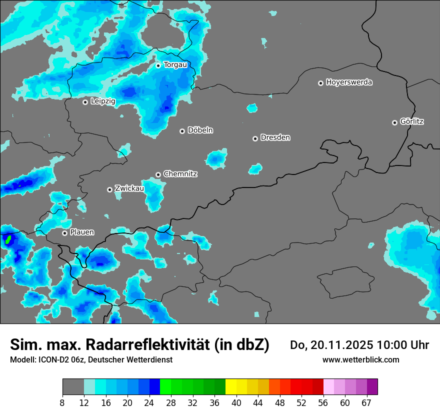 Modellkarten Simuliertes Radarbild