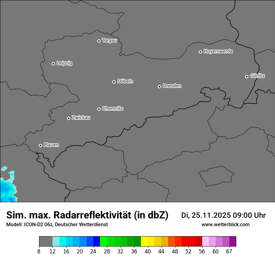 Modellkarten Simuliertes Radarbild