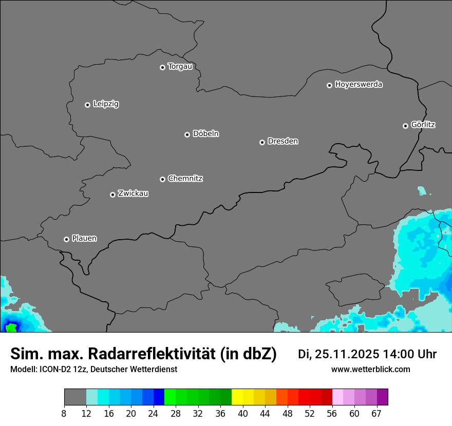 Modellkarten Simuliertes Radarbild