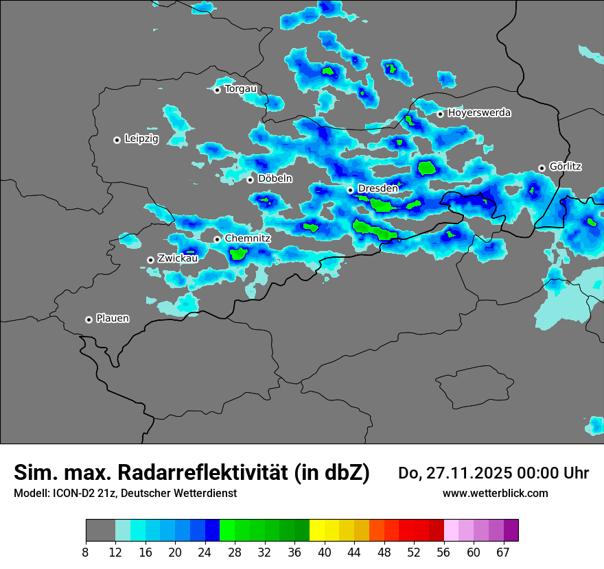 Modellkarten Simuliertes Radarbild