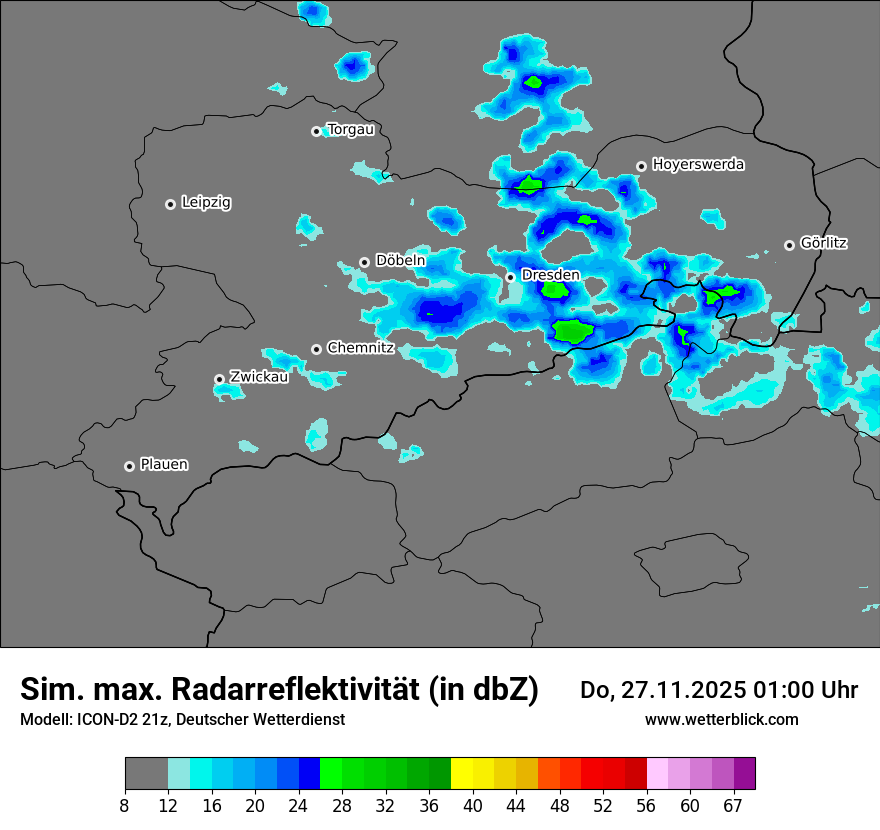 Modellkarten Simuliertes Radarbild