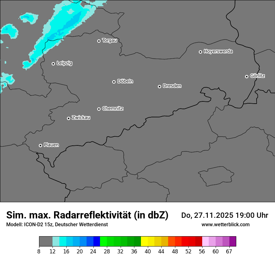 Modellkarten Simuliertes Radarbild
