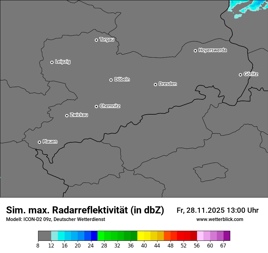 Modellkarten Simuliertes Radarbild