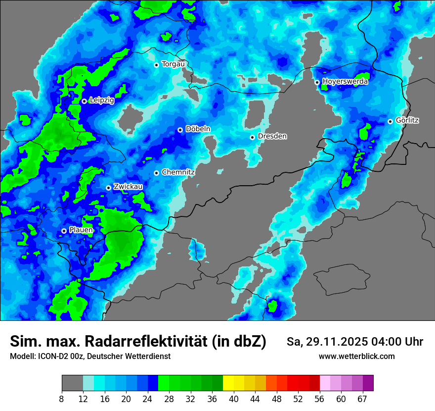 Modellkarten Simuliertes Radarbild