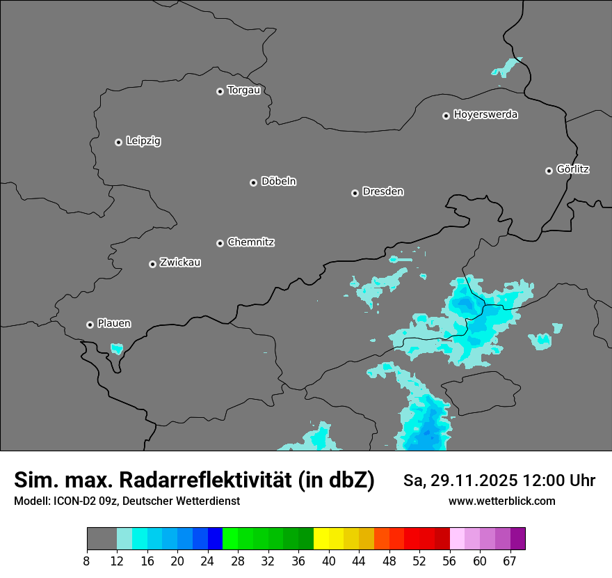Modellkarten Simuliertes Radarbild