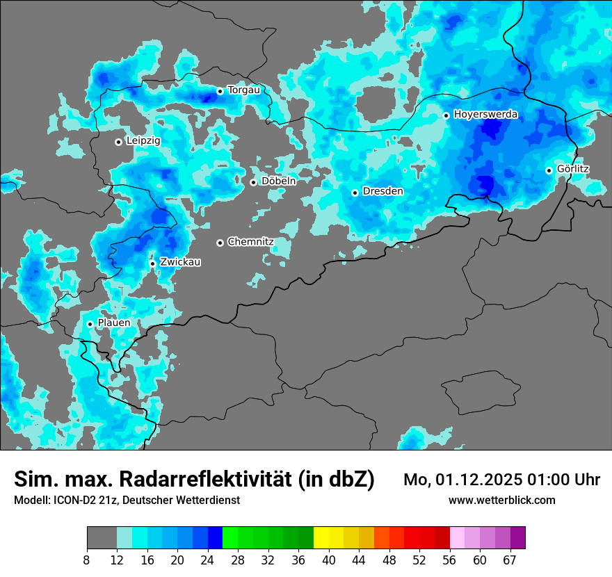 Modellkarten Simuliertes Radarbild