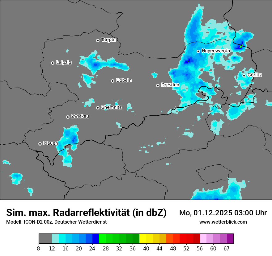 Modellkarten Simuliertes Radarbild