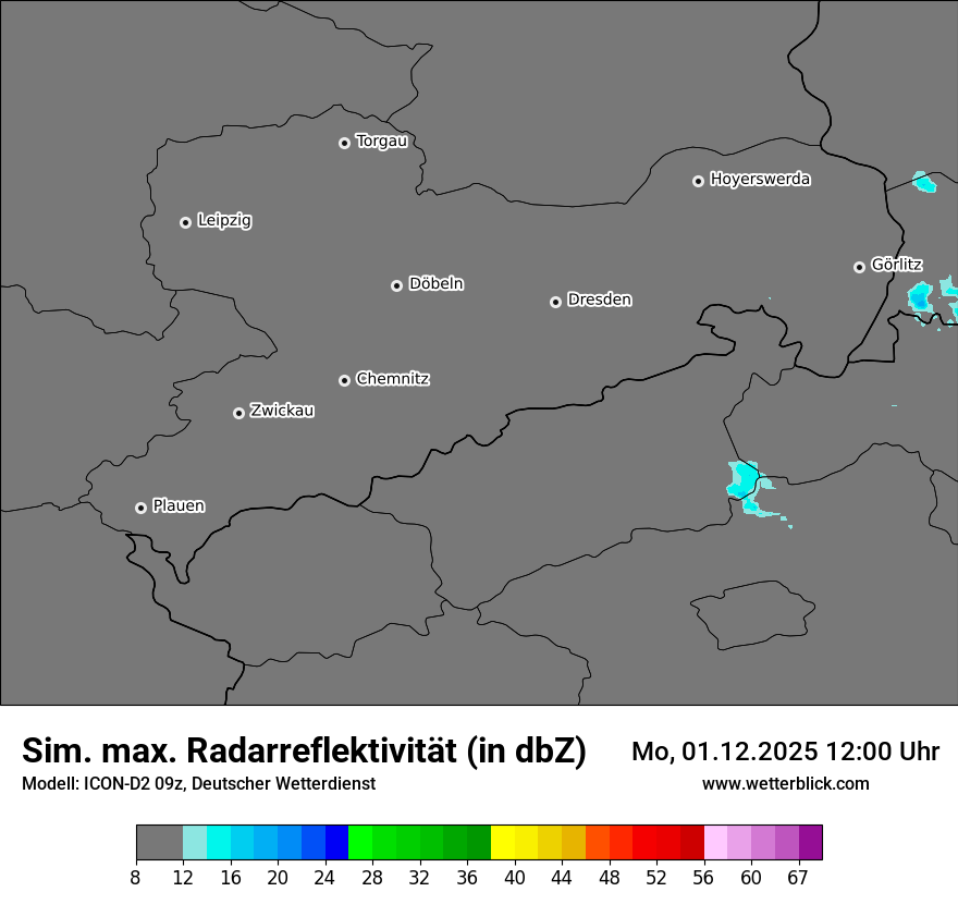 Modellkarten Simuliertes Radarbild