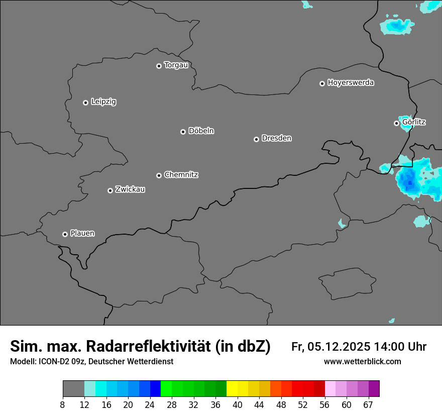 Modellkarten Simuliertes Radarbild