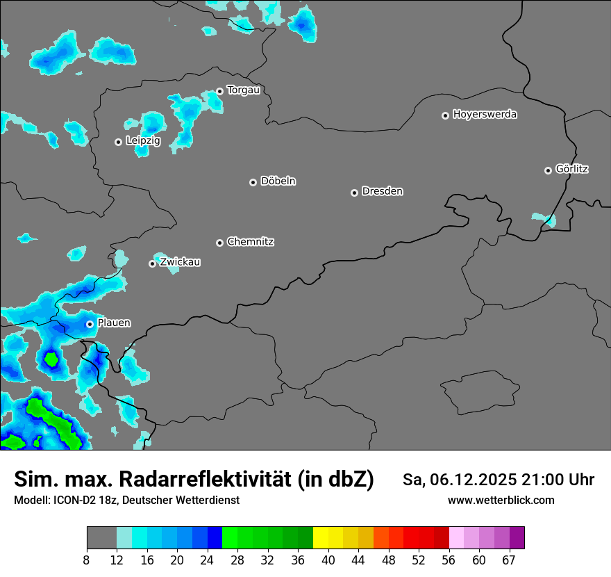 Modellkarten Simuliertes Radarbild
