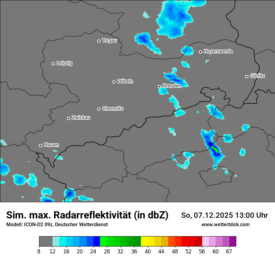 Modellkarten Simuliertes Radarbild