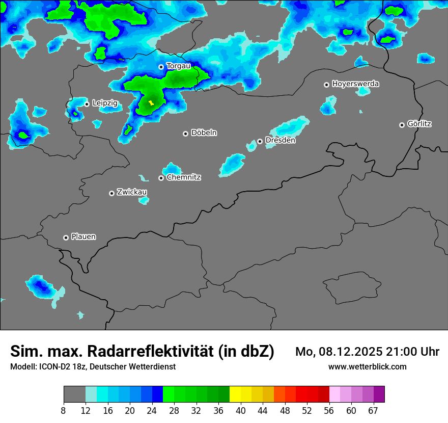 Modellkarten Simuliertes Radarbild