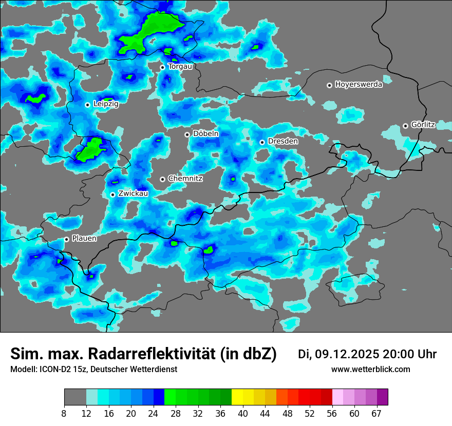 Modellkarten Simuliertes Radarbild