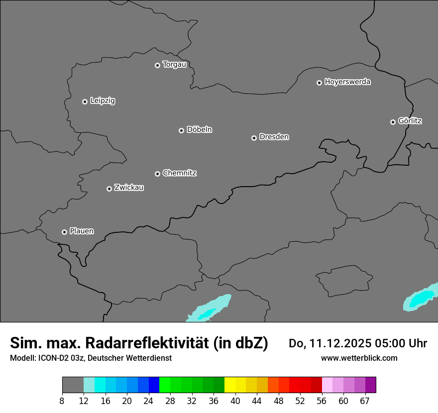 Modellkarten Simuliertes Radarbild