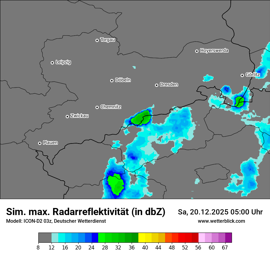 Modellkarten Simuliertes Radarbild
