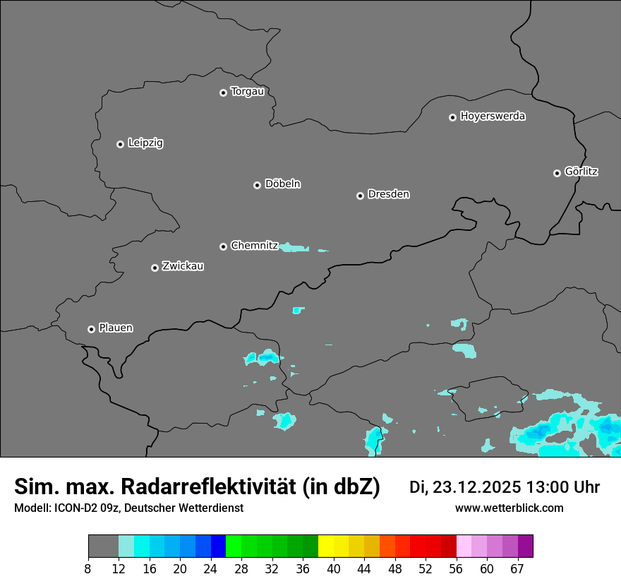 Modellkarten Simuliertes Radarbild
