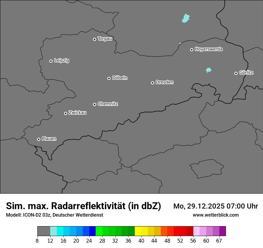 Modellkarten Simuliertes Radarbild