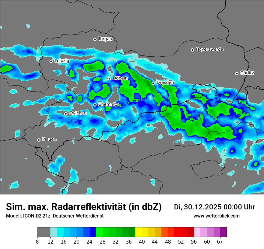 Modellkarten Simuliertes Radarbild