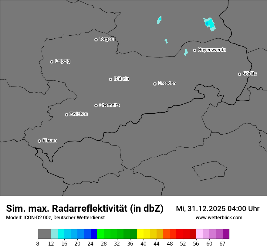 Modellkarten Simuliertes Radarbild
