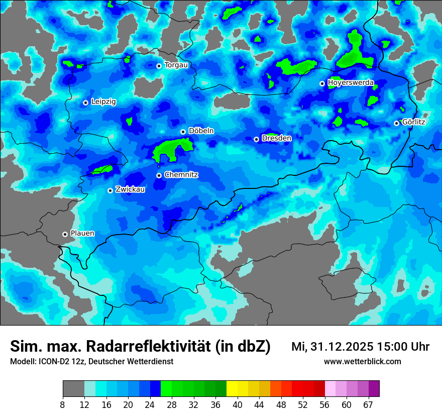Modellkarten Simuliertes Radarbild