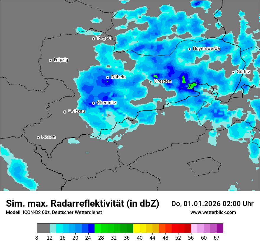 Modellkarten Simuliertes Radarbild