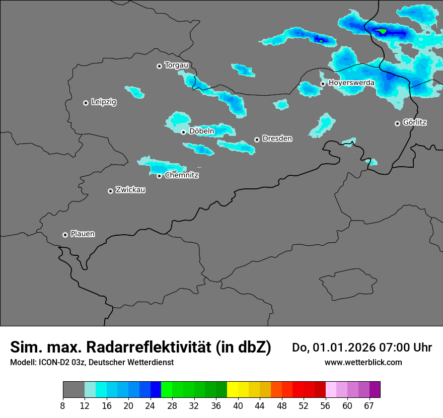 Modellkarten Simuliertes Radarbild