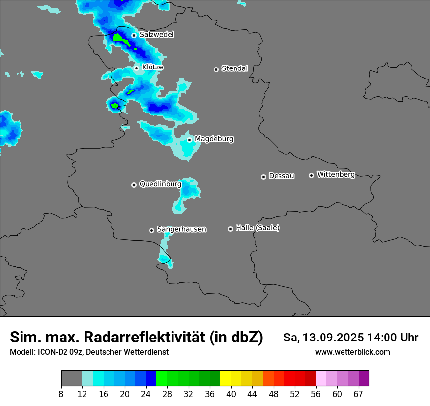 Modellkarten Simuliertes Radarbild
