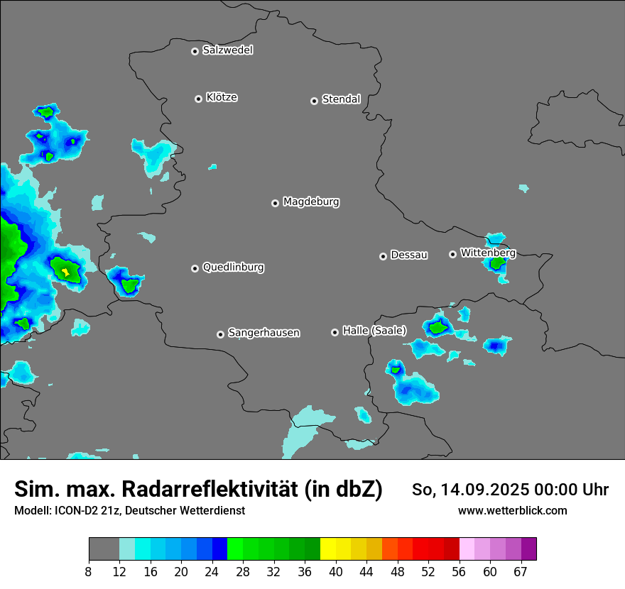 Modellkarten Simuliertes Radarbild