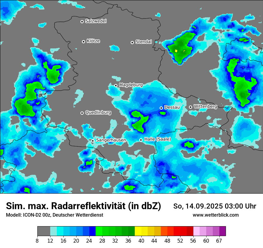 Modellkarten Simuliertes Radarbild