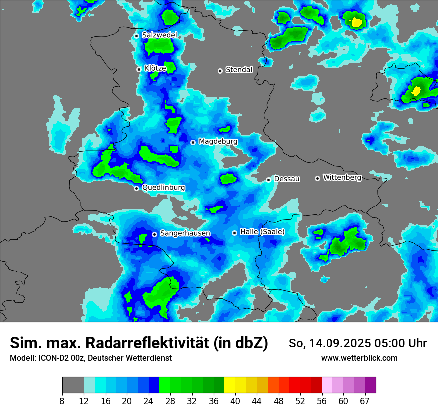 Modellkarten Simuliertes Radarbild