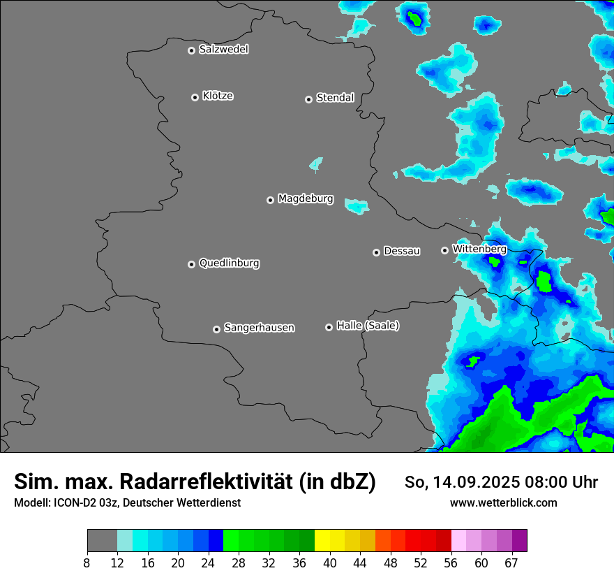 Modellkarten Simuliertes Radarbild