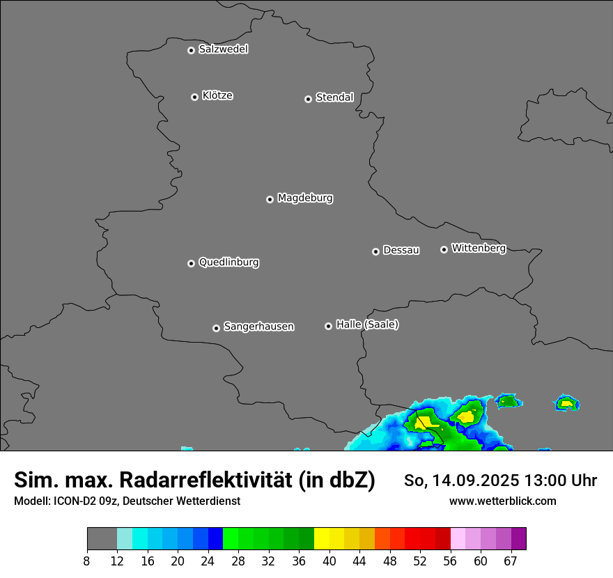 Modellkarten Simuliertes Radarbild
