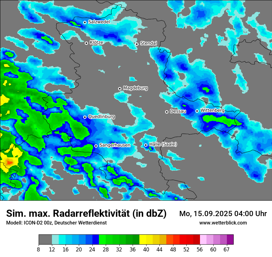 Modellkarten Simuliertes Radarbild