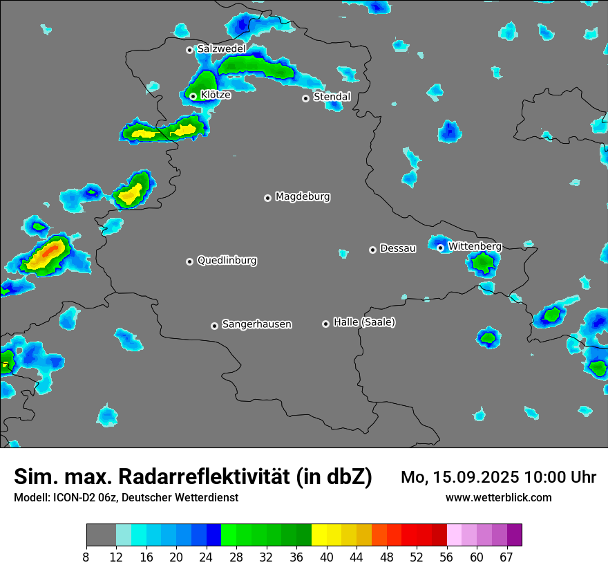 Modellkarten Simuliertes Radarbild