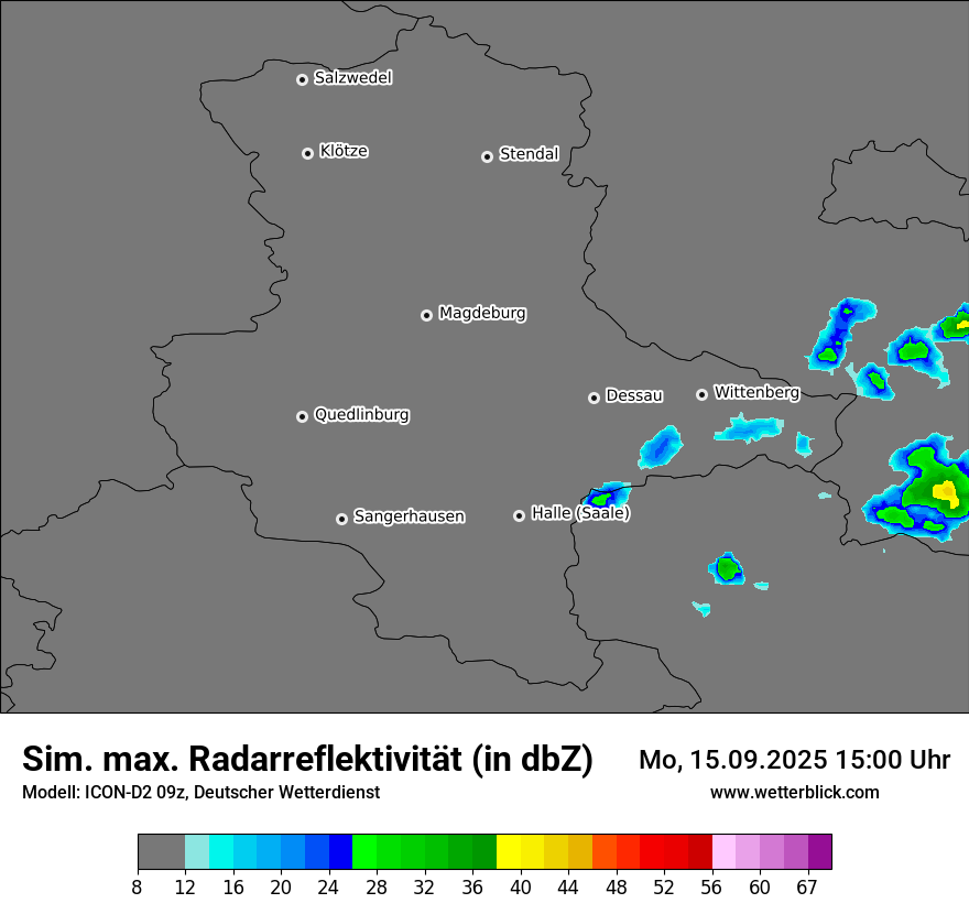 Modellkarten Simuliertes Radarbild