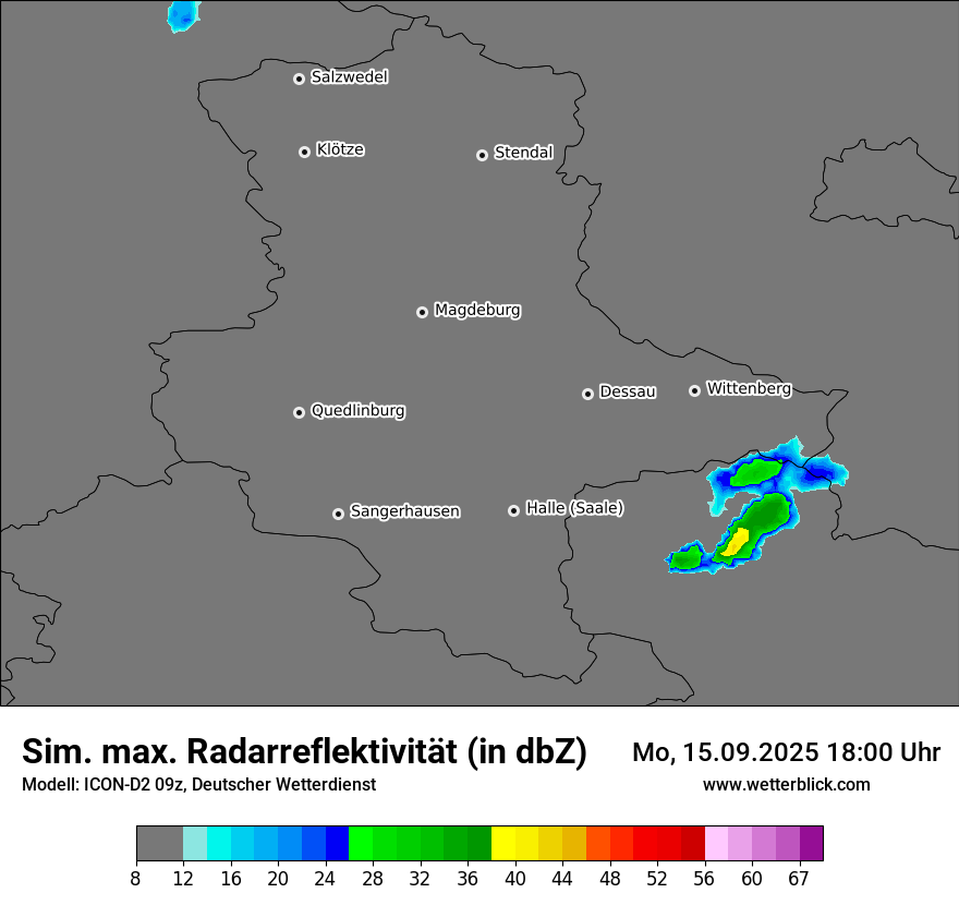 Modellkarten Simuliertes Radarbild