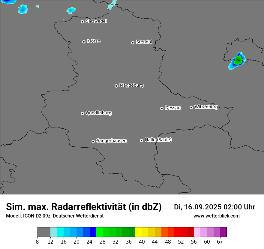 Modellkarten Simuliertes Radarbild