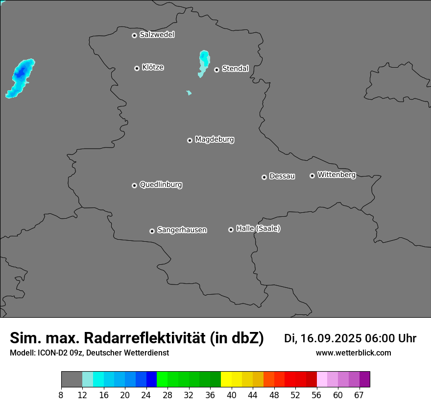 Modellkarten Simuliertes Radarbild