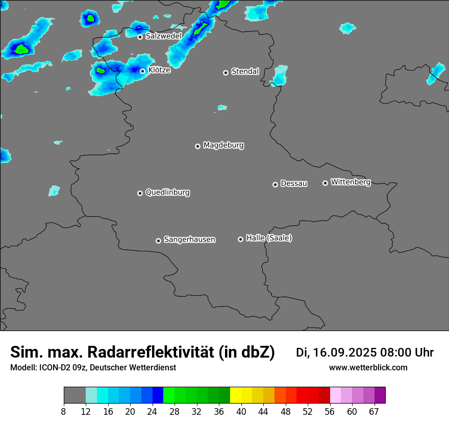 Modellkarten Simuliertes Radarbild