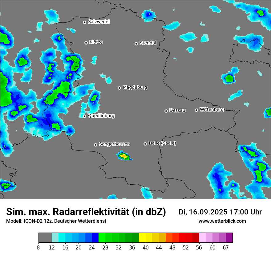 Modellkarten Simuliertes Radarbild