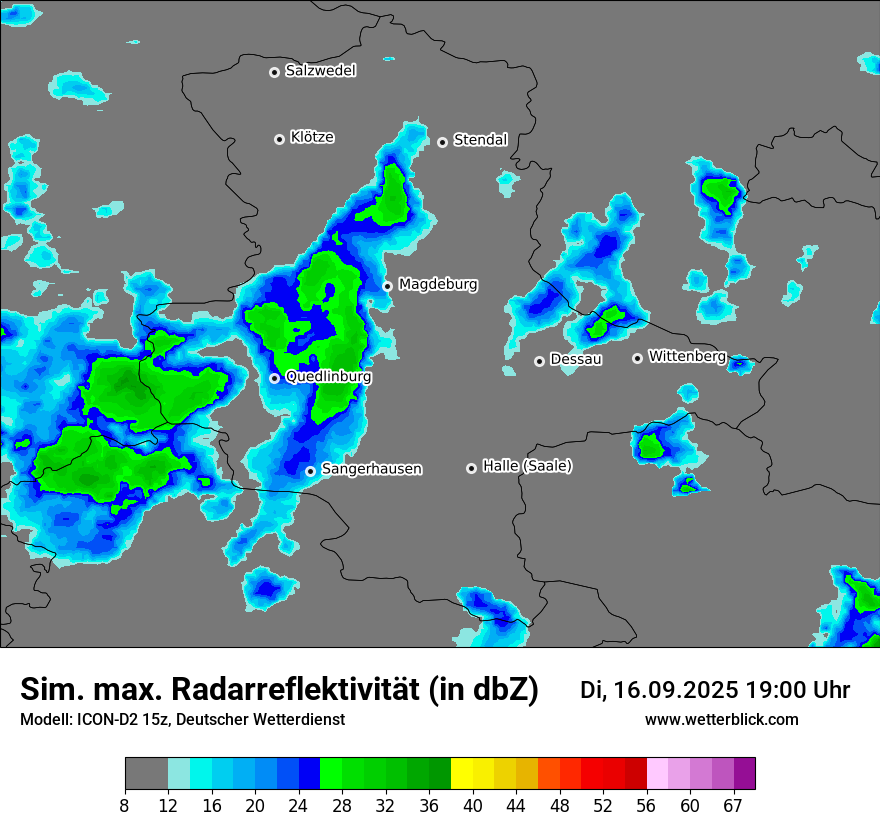 Modellkarten Simuliertes Radarbild
